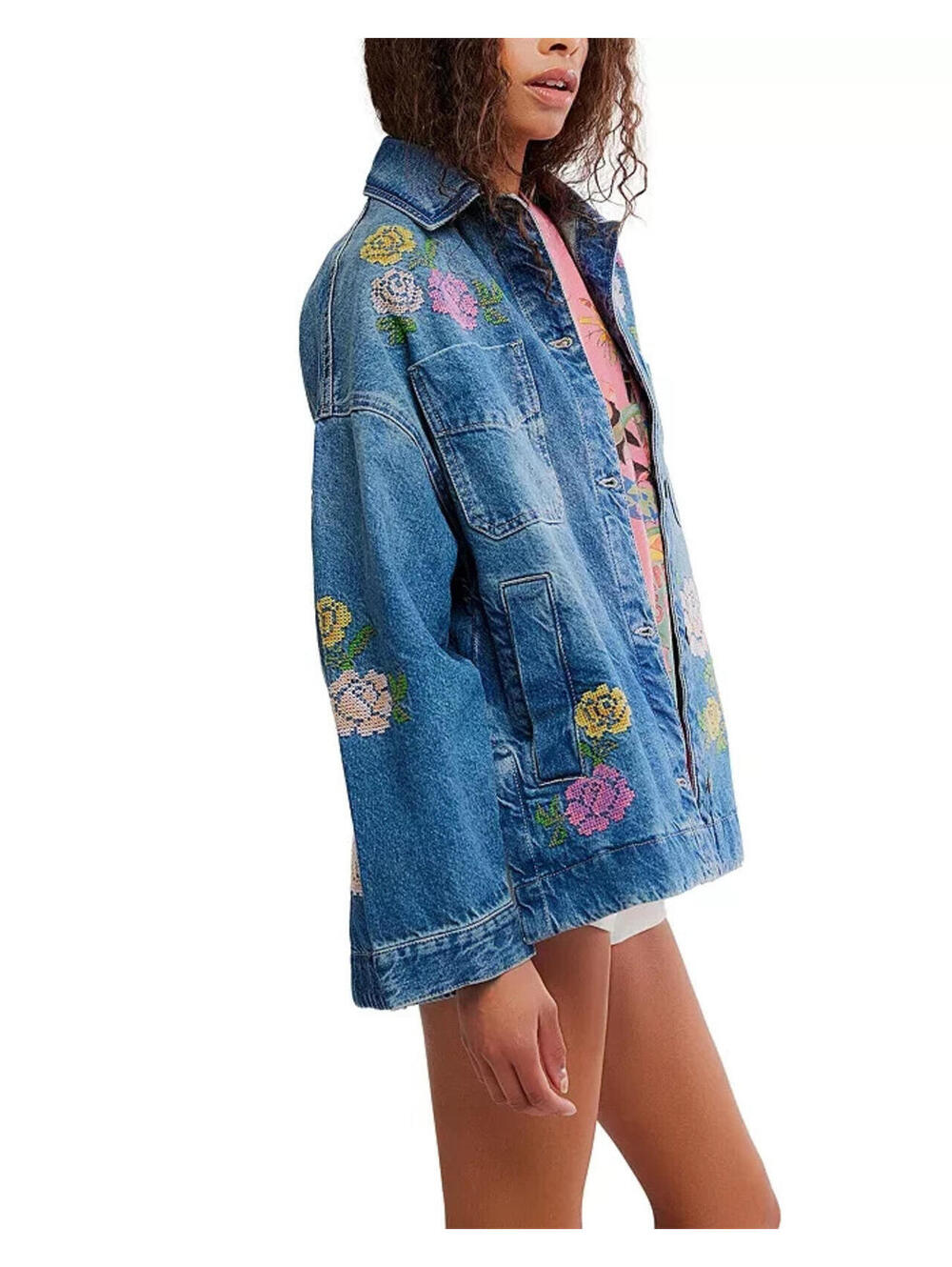 NEW, Free people Madison City Embroidered Jacket in Cowboy Sz S #SJ2338 - Picture 3 of 9